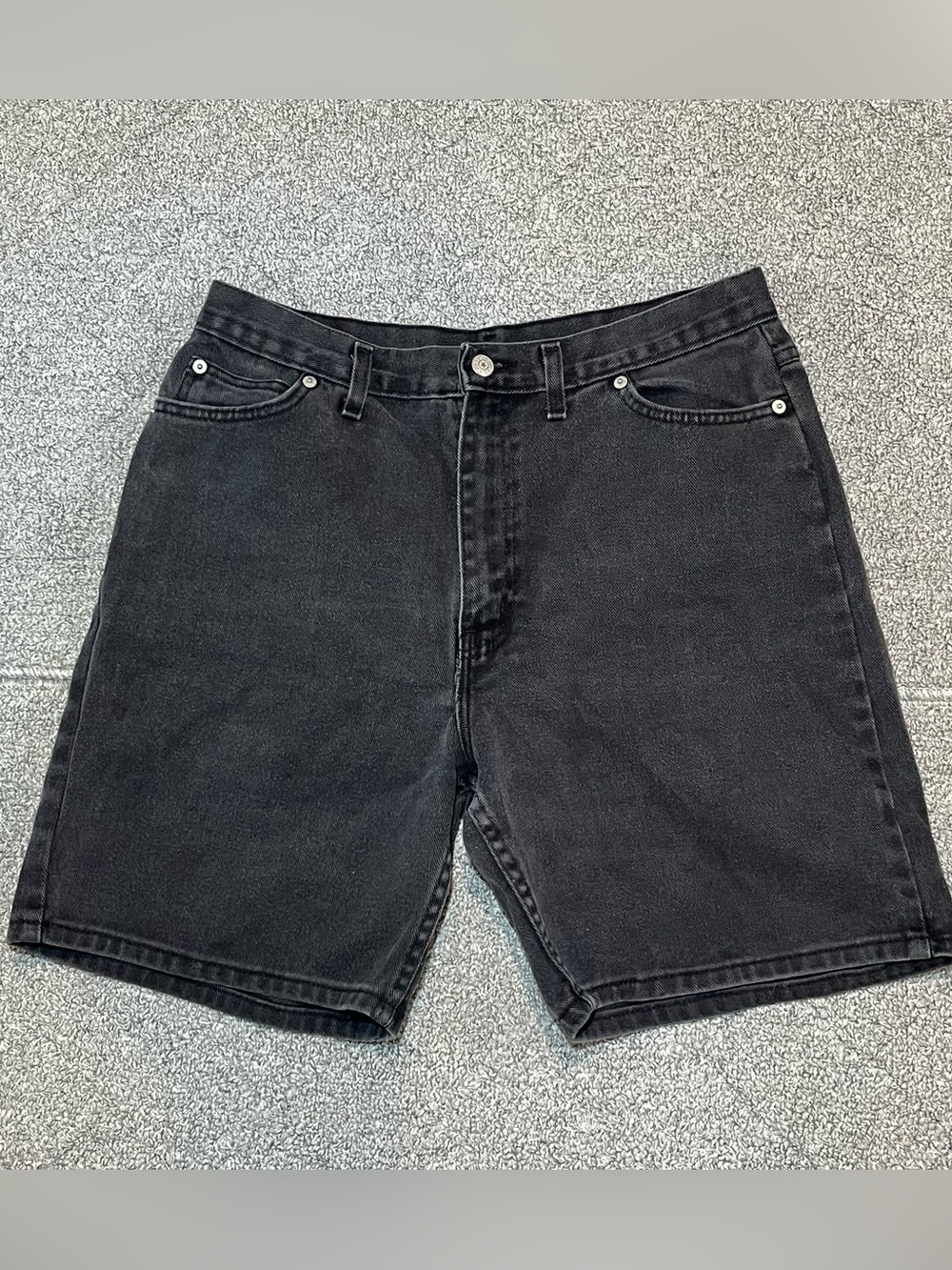 Vintage Faded Glory Black Denim Mom Shorts Womens Size 31 Black USA Made
